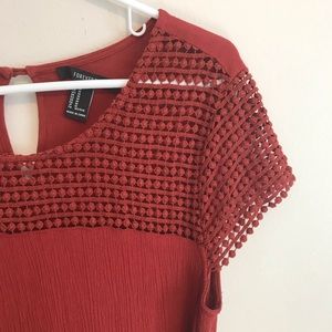 Red Dress with Lace Sleeves